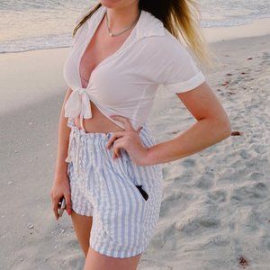 Urban Outfitters White Tie Knot Top